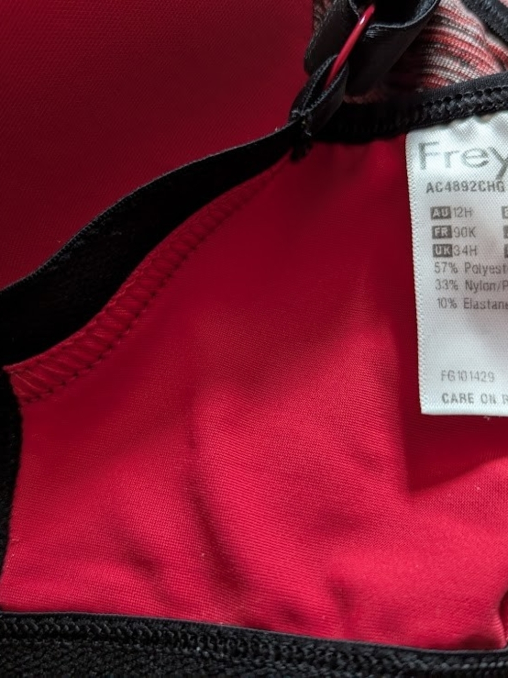 34K Freya Red and Black Contrast Bra